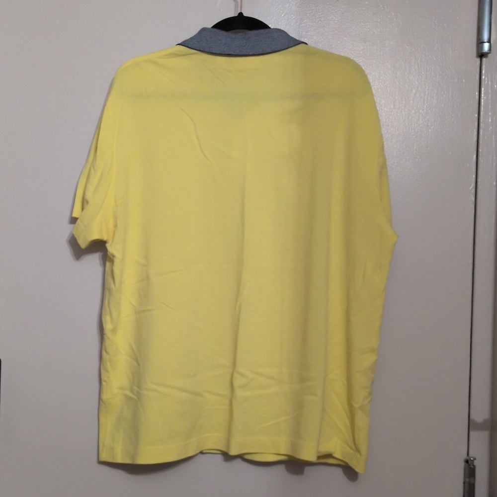 GUC Lacoste men's yellow polo with contrasting gray collar, size 7 (XXL) - Picture 7 of 8